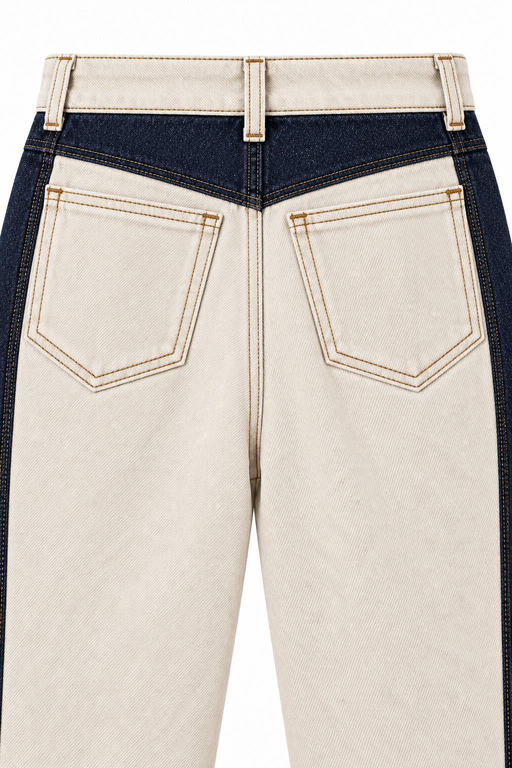 The Livia Contrast-Panel Straight-Leg Jean