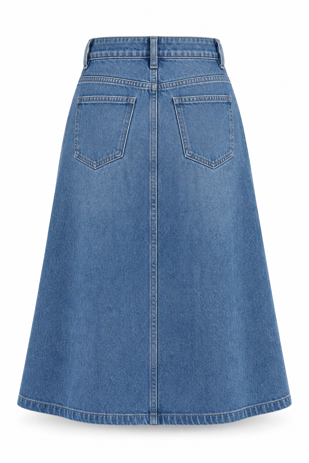 The Amelie A-Line Denim Midi Skirt