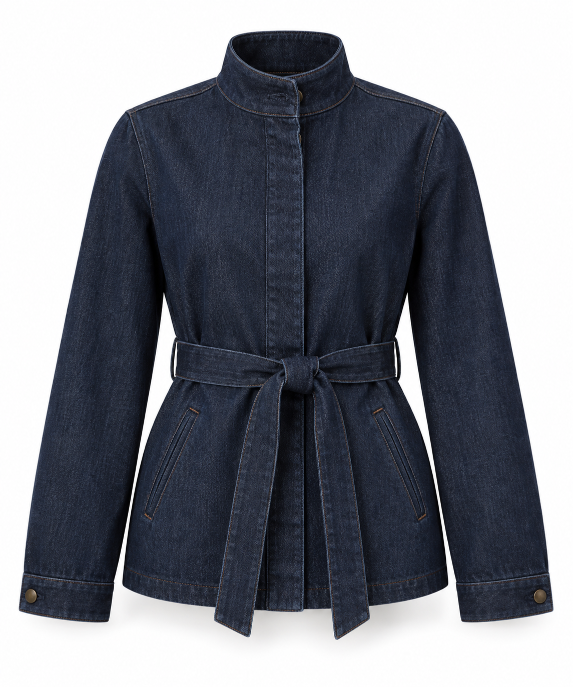 The Marlowe Belted Utility Denim Jacket