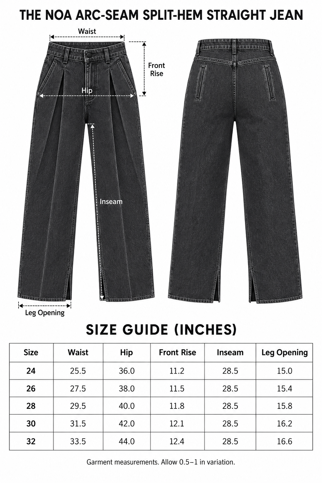 The Noa Arc-Seam Split-Hem Straight Jean