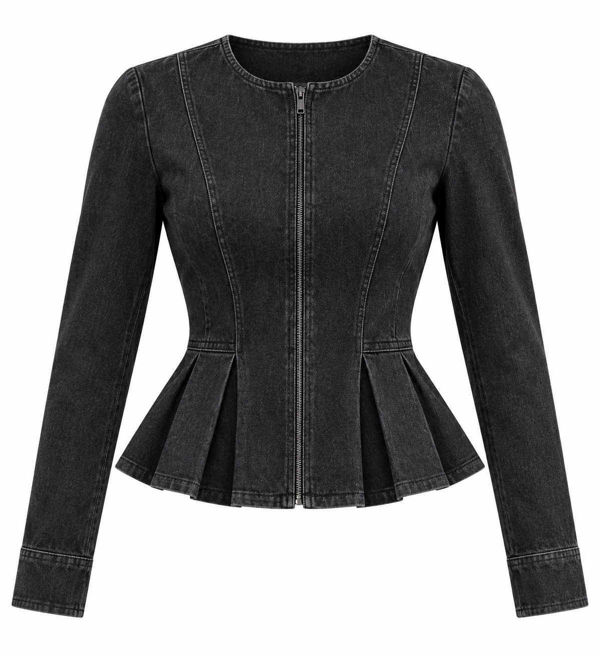 The Sloane Sculpted Peplum Denim Jacket
