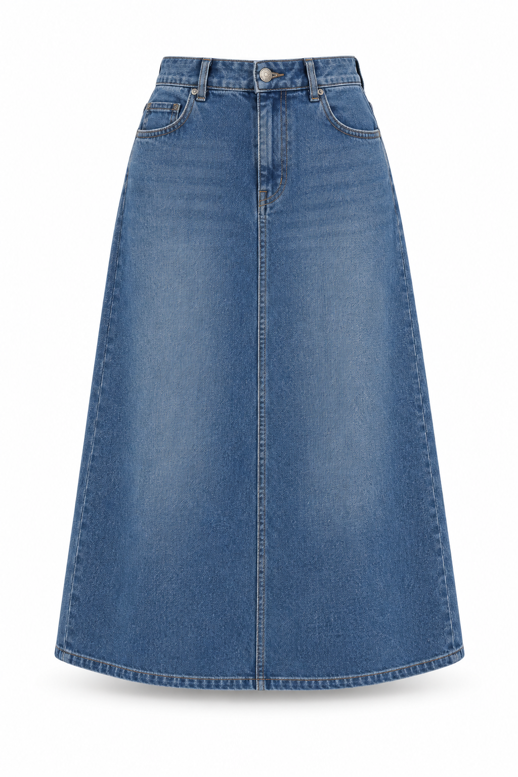 The Amelie A-Line Denim Midi Skirt