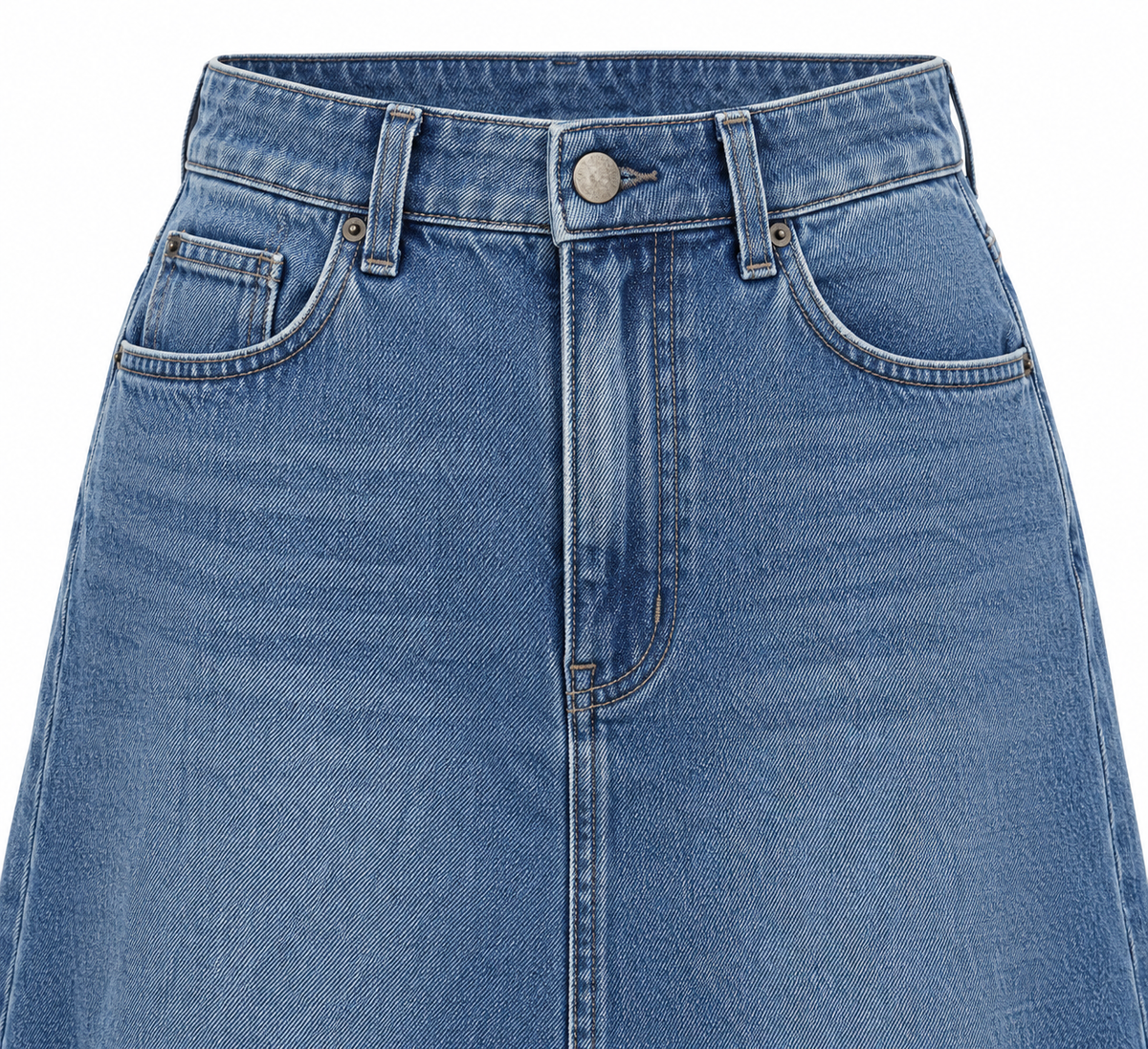 The Amelie A-Line Denim Midi Skirt