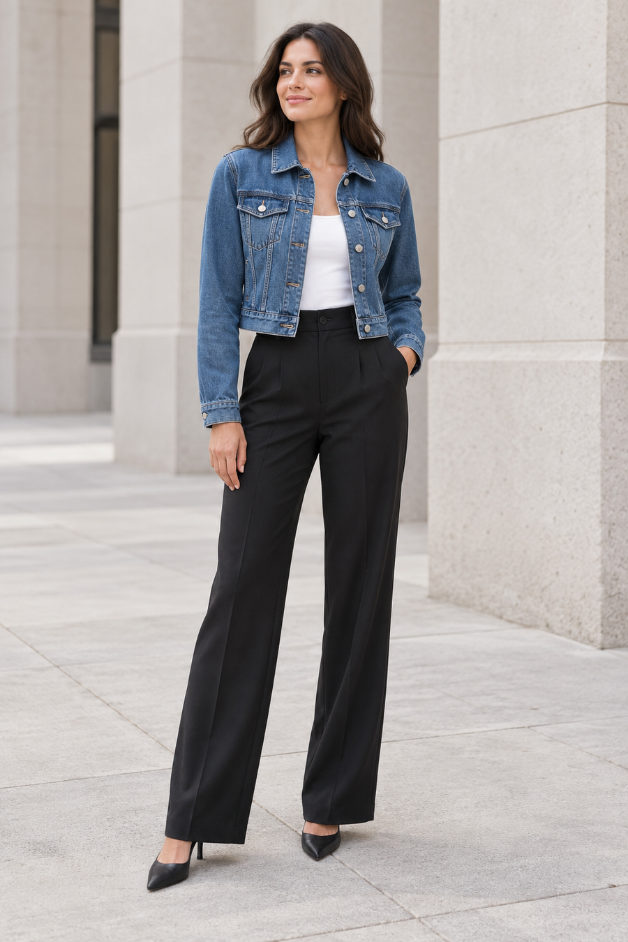 The Arden Cropped Denim Jacket