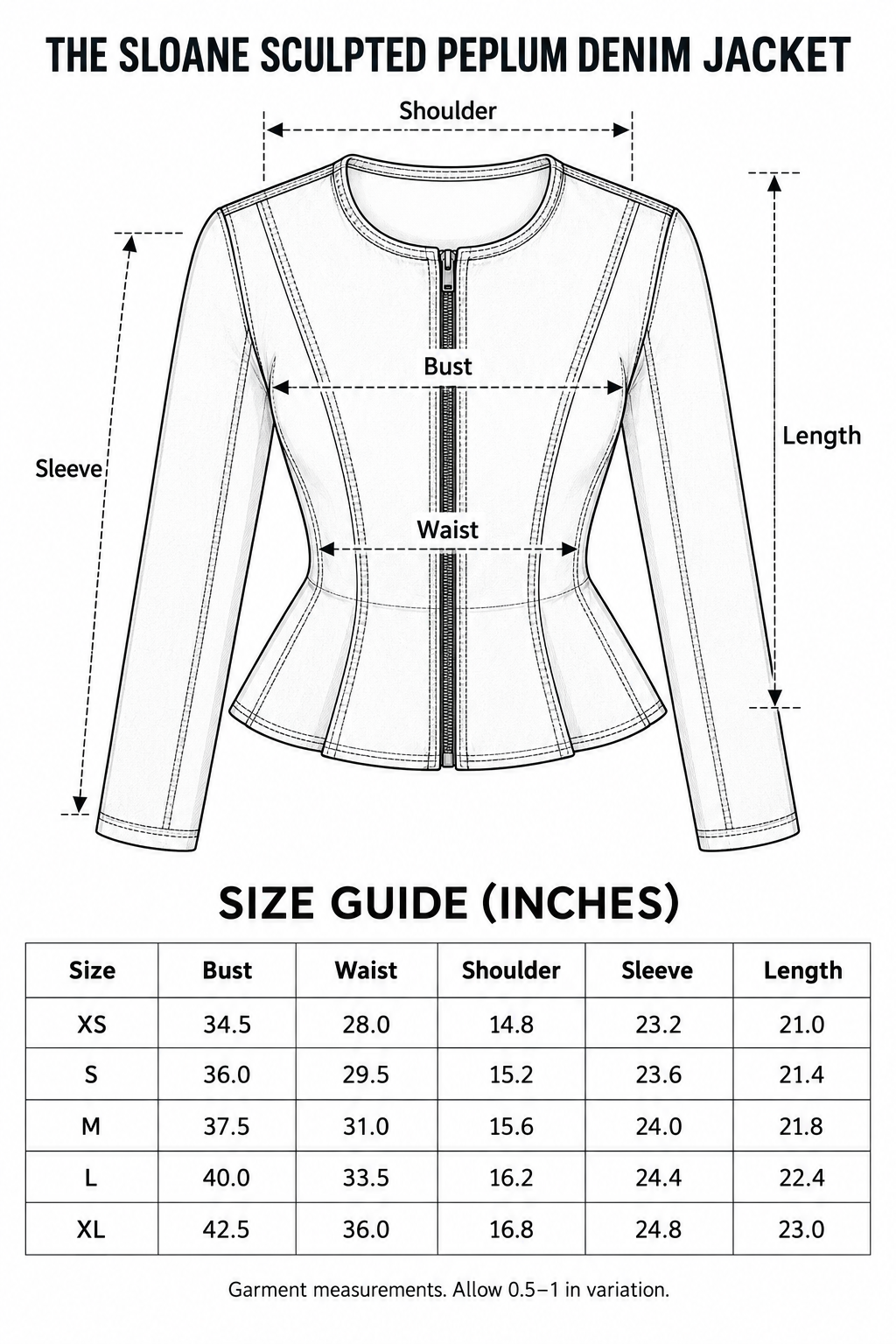 The Sloane Sculpted Peplum Denim Jacket