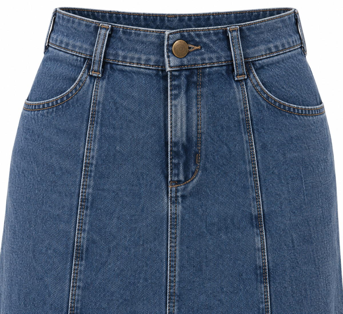 The Sloane Paneled Denim Maxi Skirt