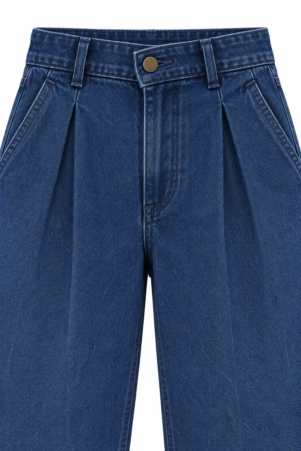 The Elara Tailored-Pleat Straight-Leg Jean