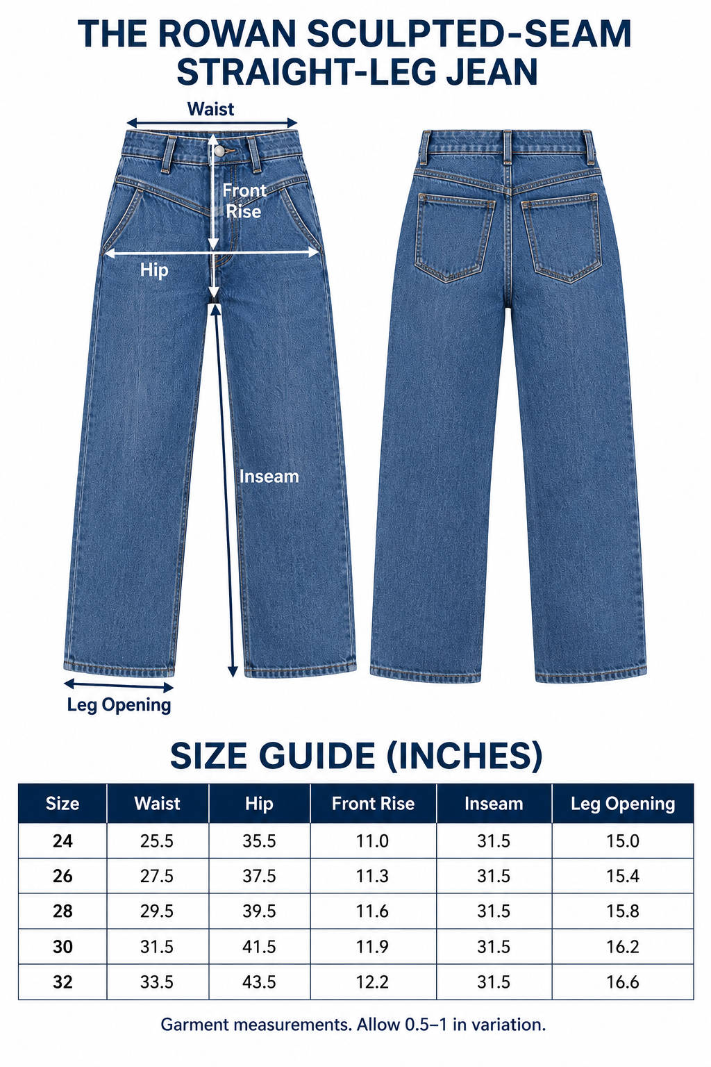 The Rowan Sculpted-Seam Straight-Leg Jean