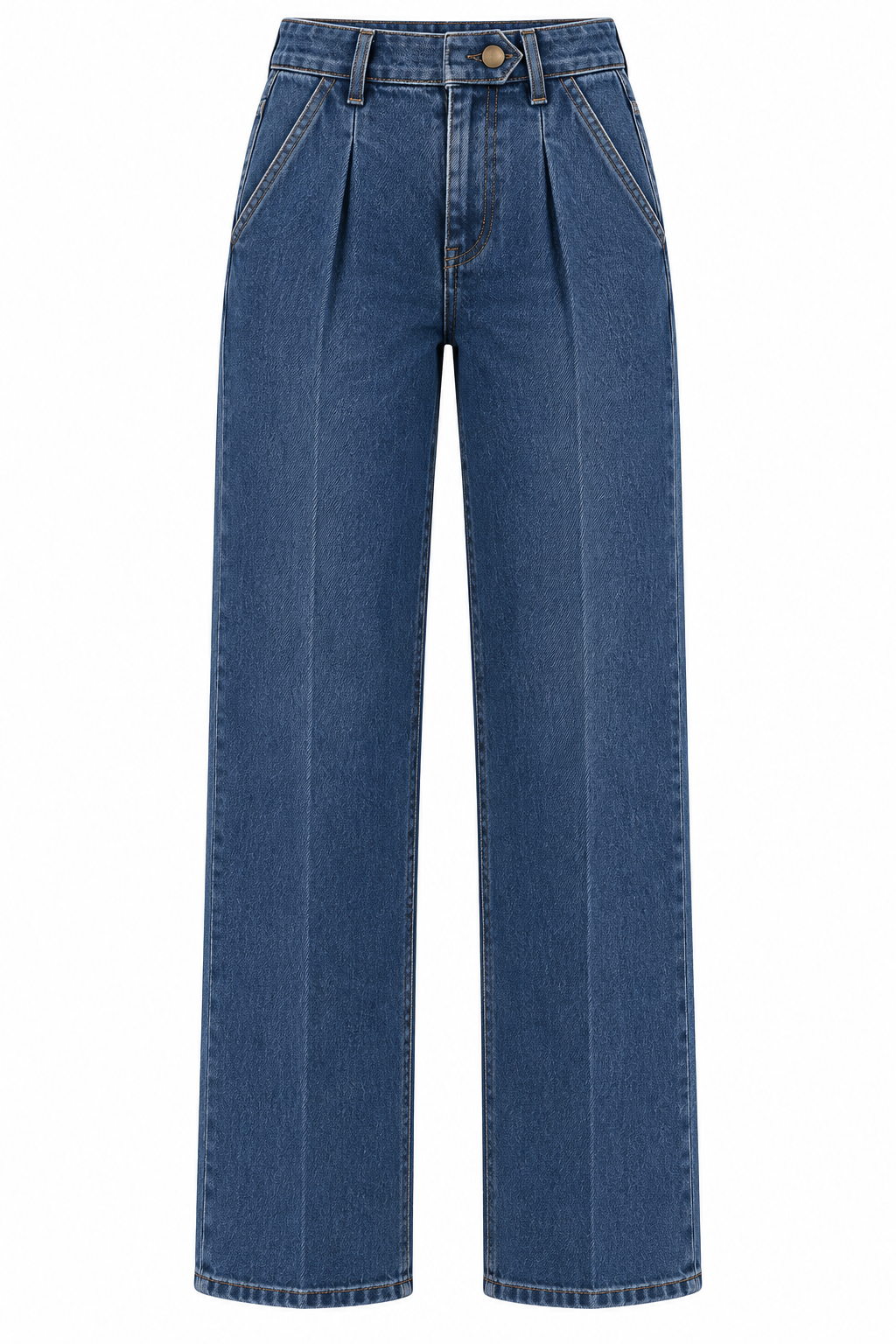 The Elara Tailored-Pleat Straight-Leg Jean