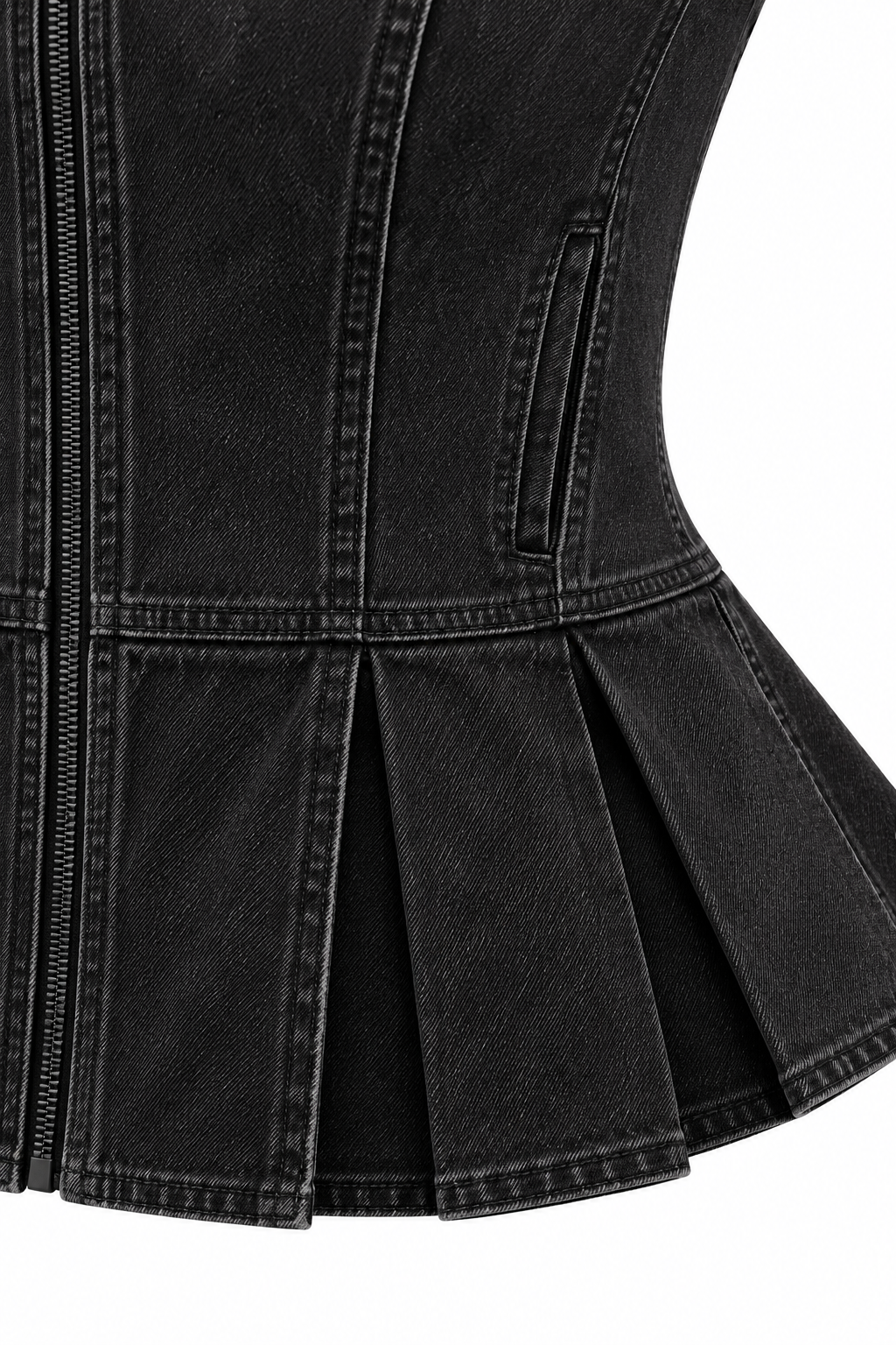 The Sloane Sculpted Peplum Denim Jacket