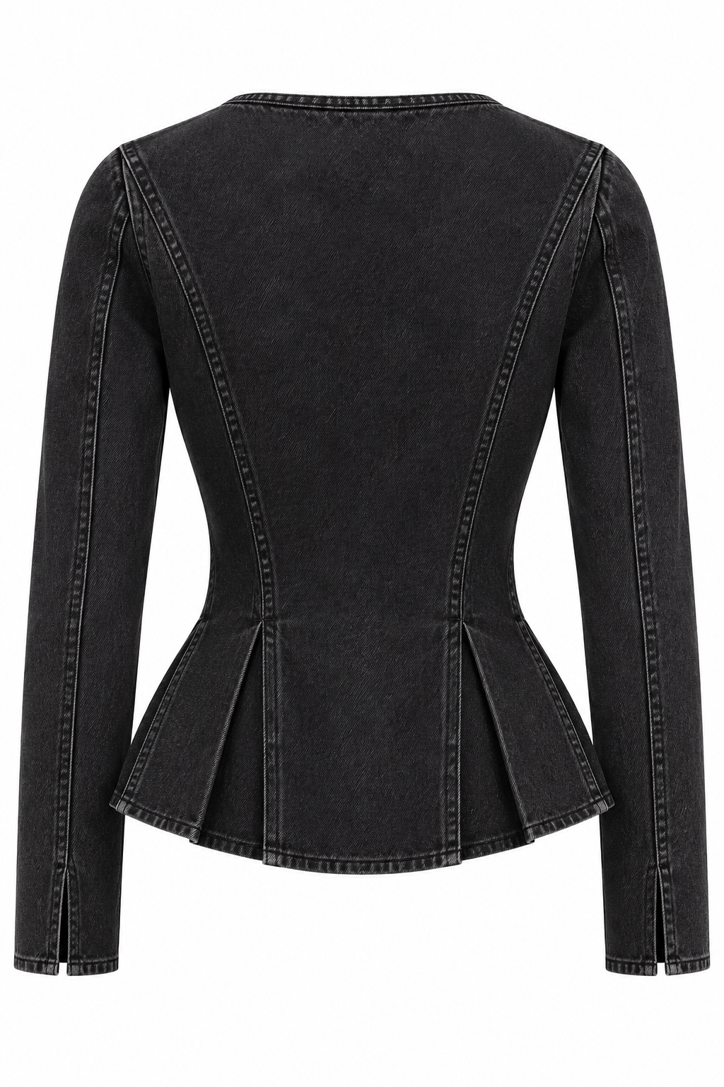 The Sloane Sculpted Peplum Denim Jacket