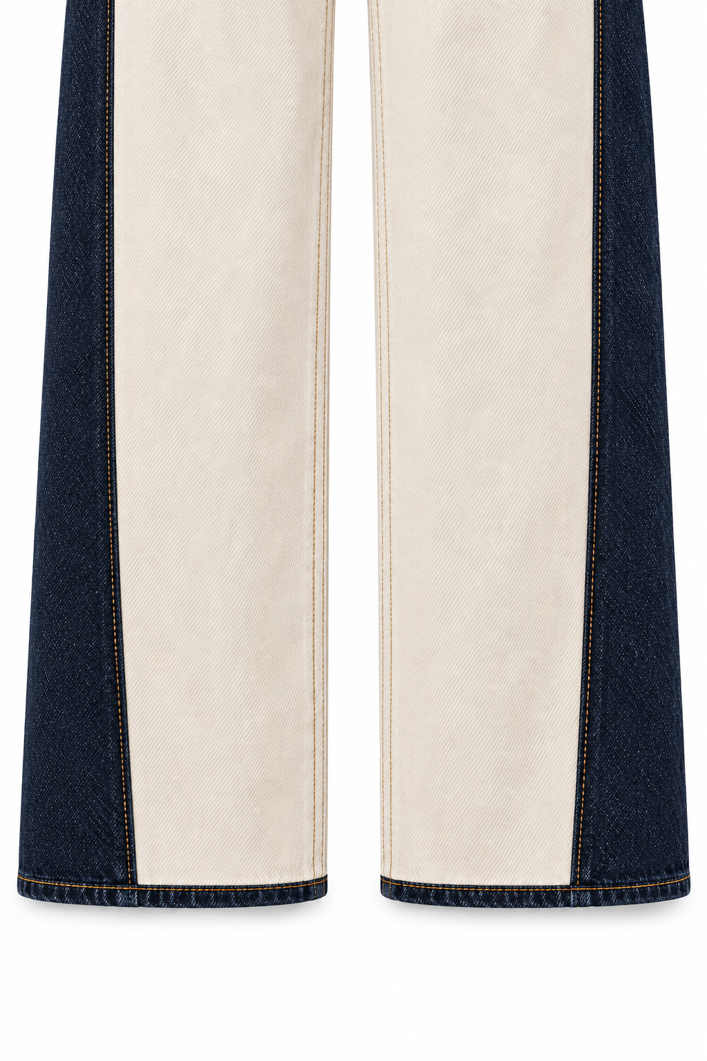 The Livia Contrast-Panel Straight-Leg Jean