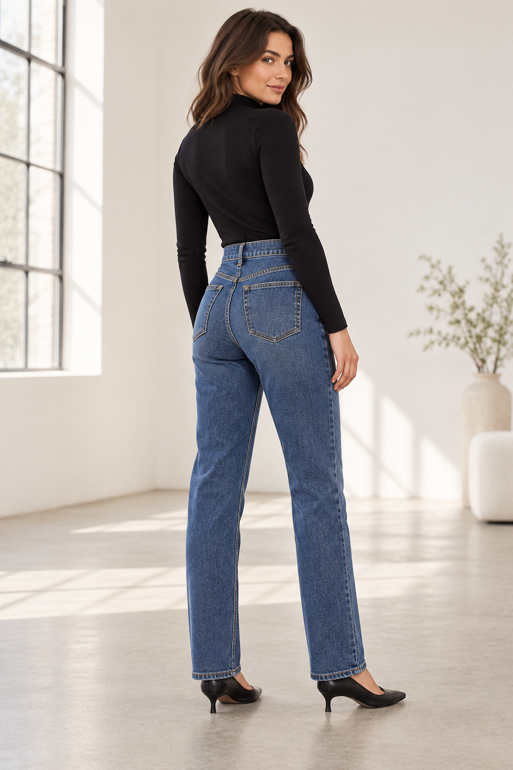 The Rowan Sculpted-Seam Straight-Leg Jean